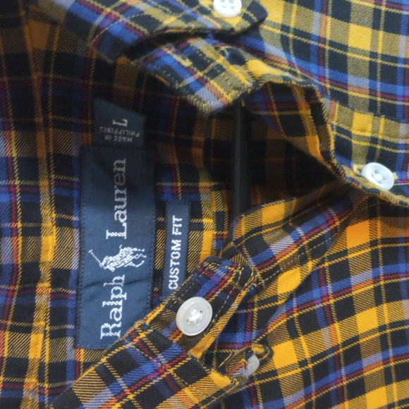Polo Ralph Lauren Casual Custom Fit Button Down Checker Shirt (L) - Picture 3 of 4